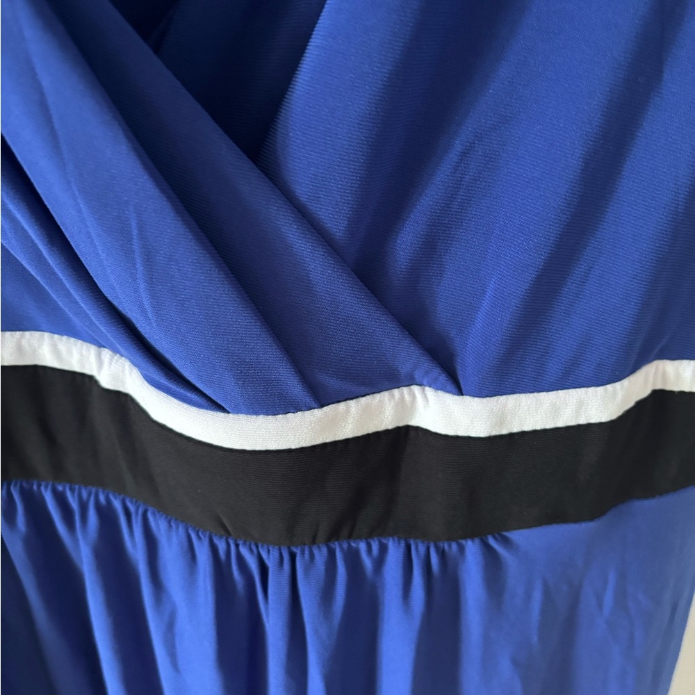 2/$18 Chaps Royal Blue Dress with Black and White Details - Picture 4 of 4